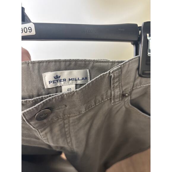 Men's Peter Millar Gray Light Weight Cotton Flat Front Chinos Sz 40x32 - Picture 3 of 3